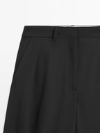 Wool blend wide-leg trousers