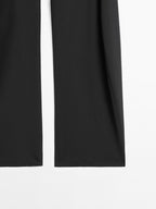 Wool blend wide-leg trousers