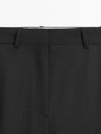 Wool blend wide-leg trousers