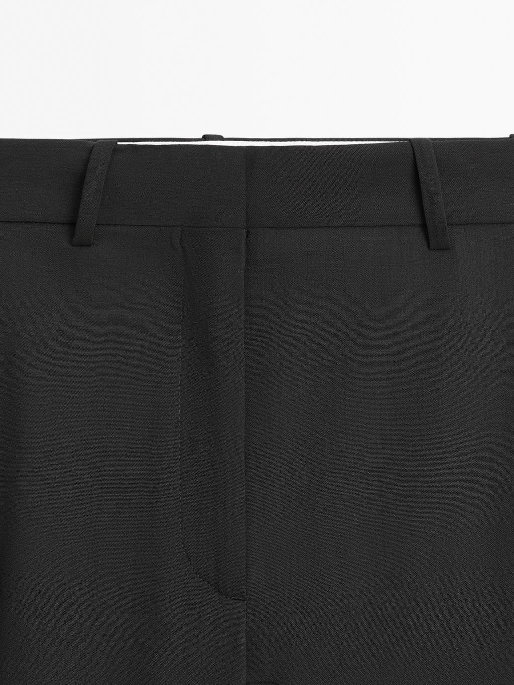 Wool blend wide-leg trousers