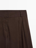 High-waist wide-leg trousers