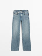 Low-rise straight-leg jeans