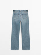 Low-rise straight-leg jeans