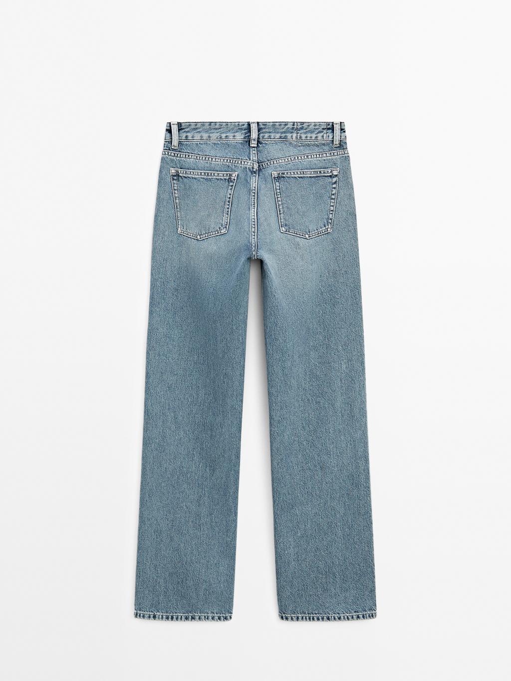 Low-rise straight-leg jeans