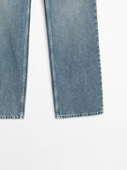 Low-rise straight-leg jeans