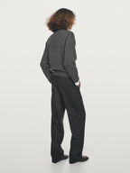 Striped wool blend trousers