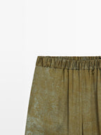 Printed flowing wide-leg trousers