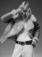 High-waist straight-leg corduroy trousers