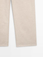 High-waist straight-leg corduroy trousers