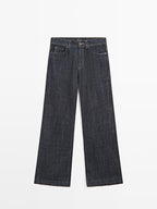 Flared high-waist jeans