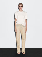 Mid-rise wide-leg cotton jeans