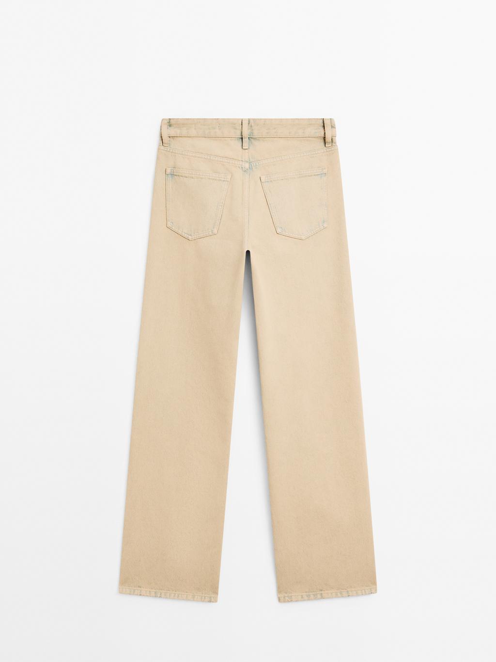 Mid-rise wide-leg cotton jeans