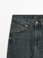 Mid-rise cropped slim fit jeans