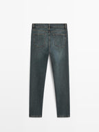 Mid-rise cropped slim fit jeans
