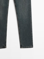Mid-rise cropped slim fit jeans