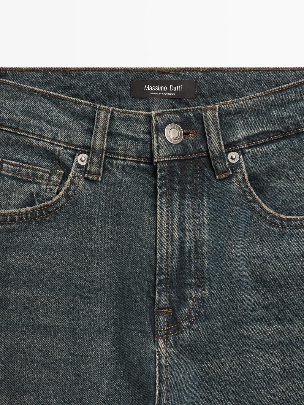 Mid-rise cropped slim fit jeans