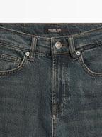 Mid-rise cropped slim fit jeans