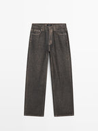Straight-leg high-waist jeans