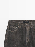 Straight-leg high-waist jeans