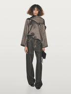 Straight-leg high-waist jeans