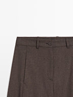 100% wool barrel fit trousers