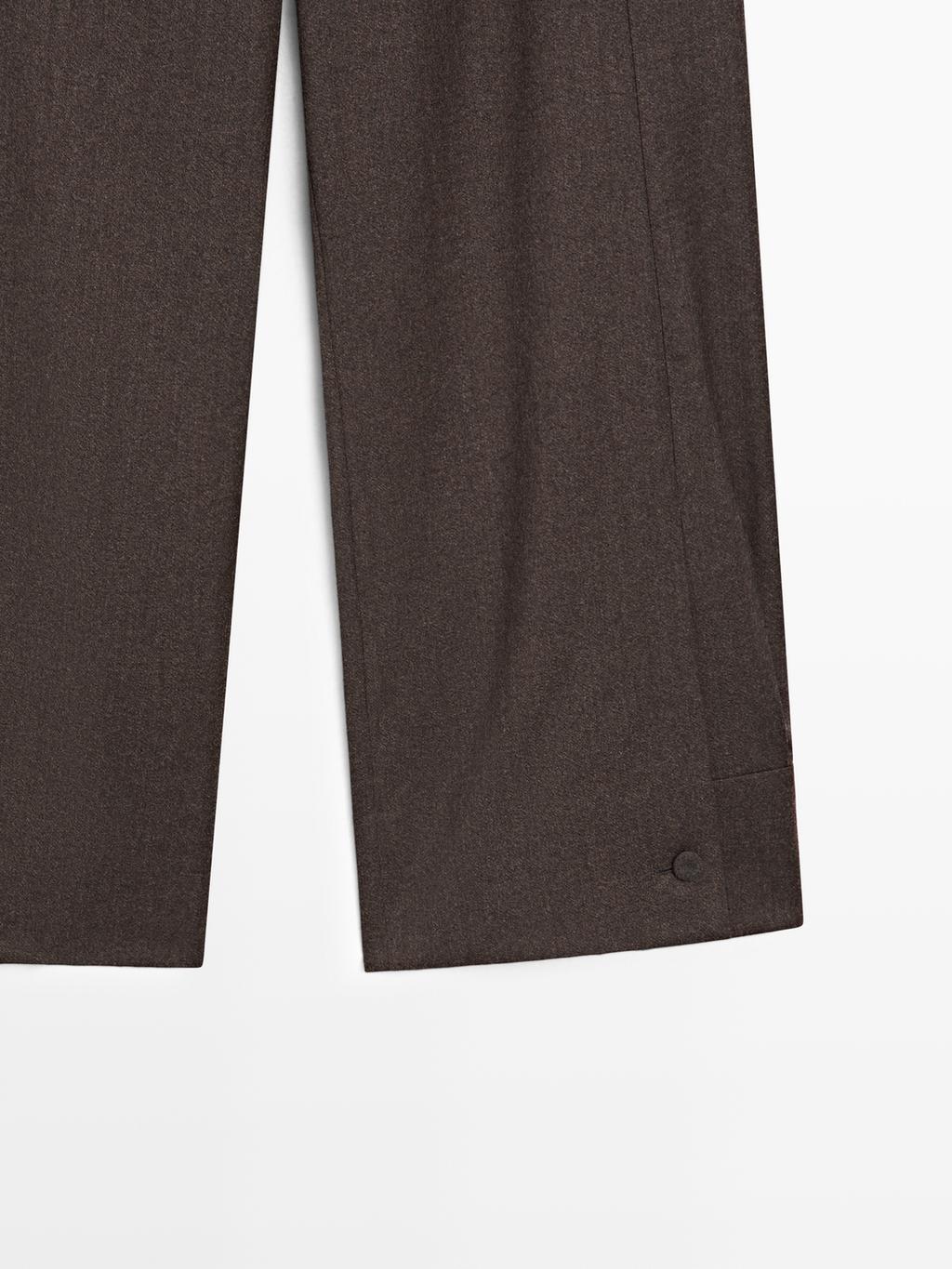 100% wool barrel fit trousers