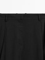 Flowing linen blend trousers with darts