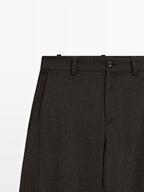 Wool blend flannel trousers