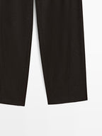 Wool blend flannel trousers