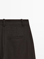 Wool blend flannel trousers