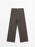 Knickerbocker yarn effect suit trousers