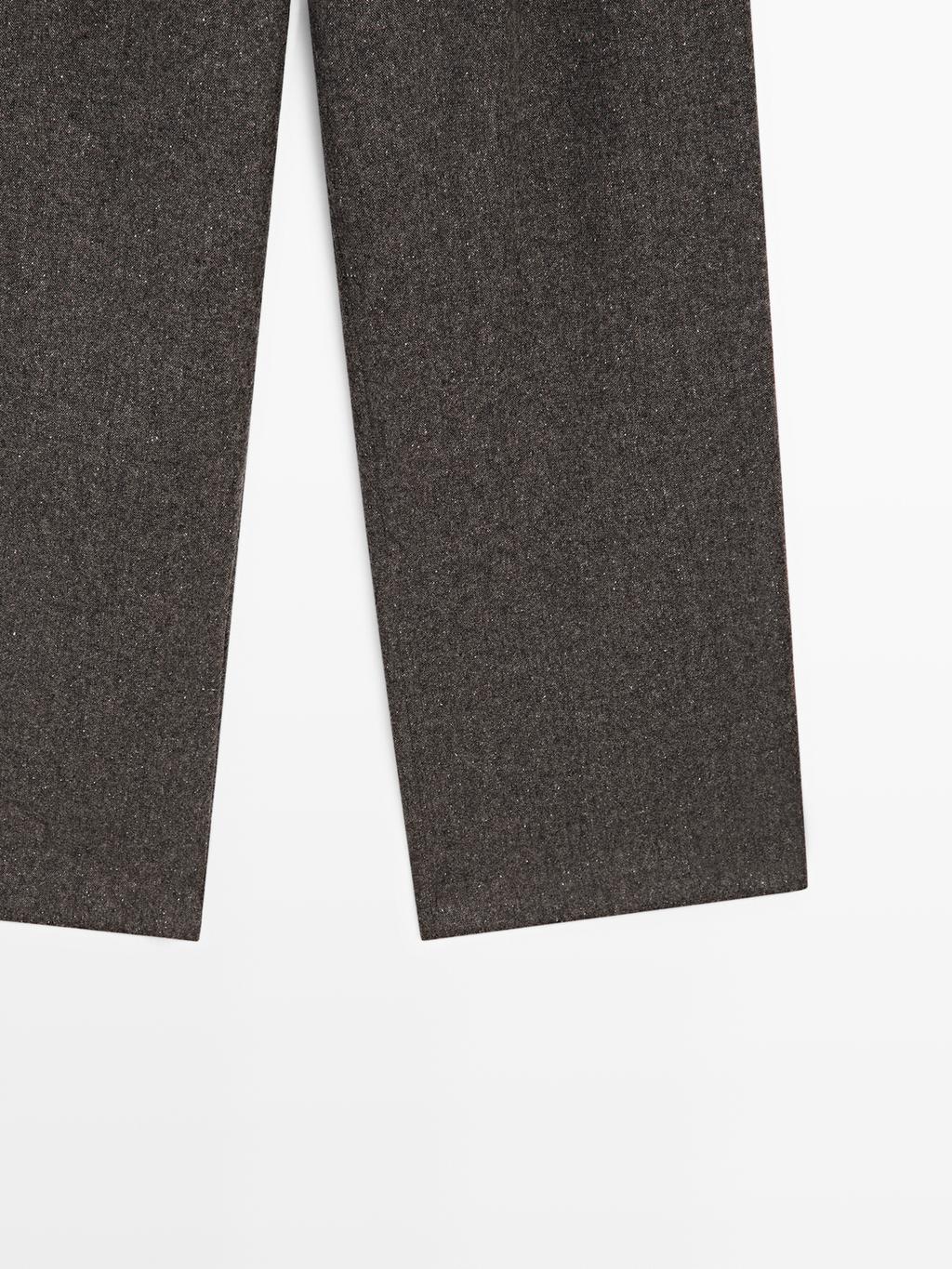 Knickerbocker yarn effect suit trousers