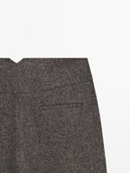 Knickerbocker yarn effect suit trousers