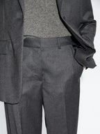 100% wool flannel suit trousers