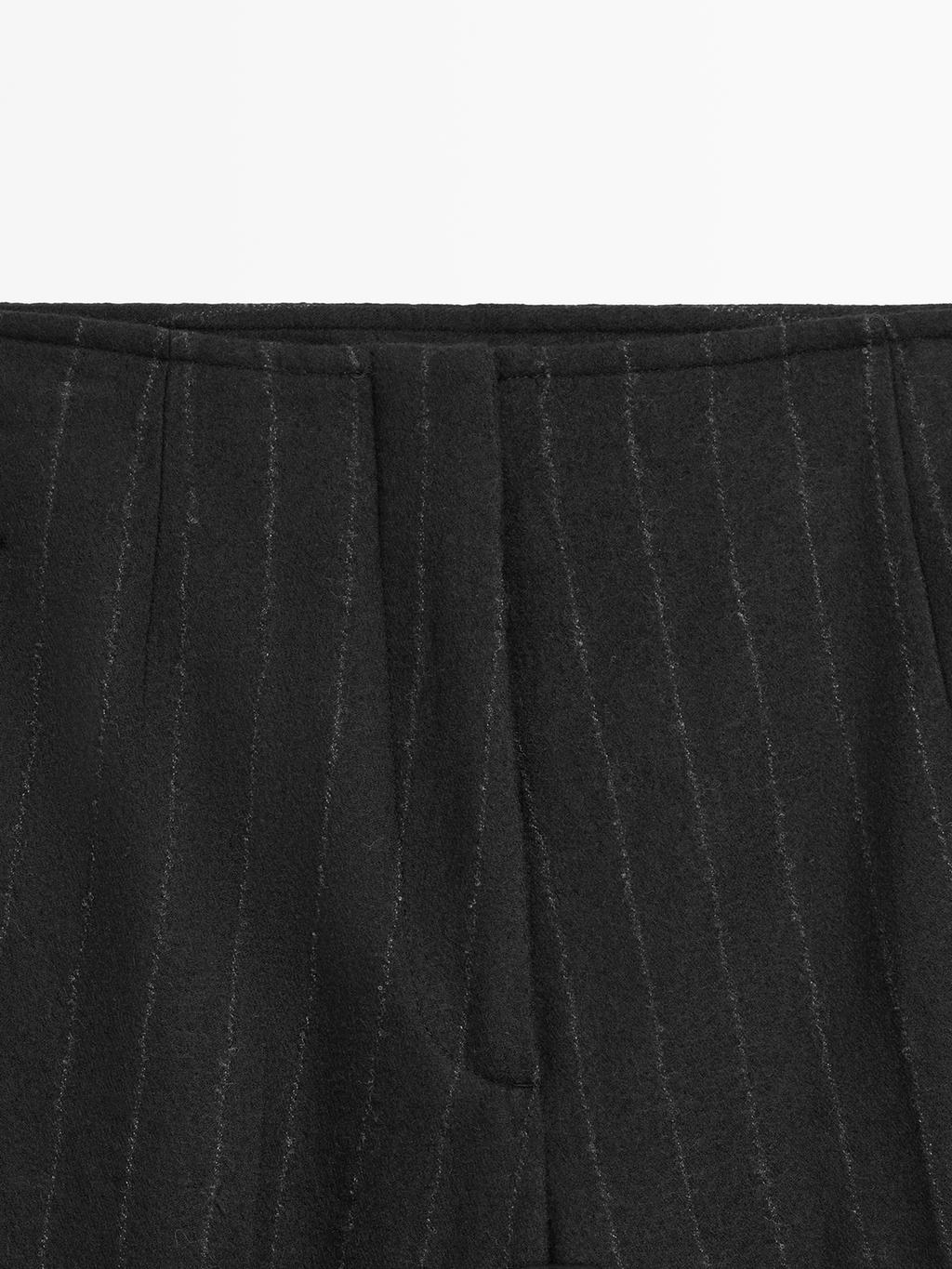 Straight-leg pinstripe trousers
