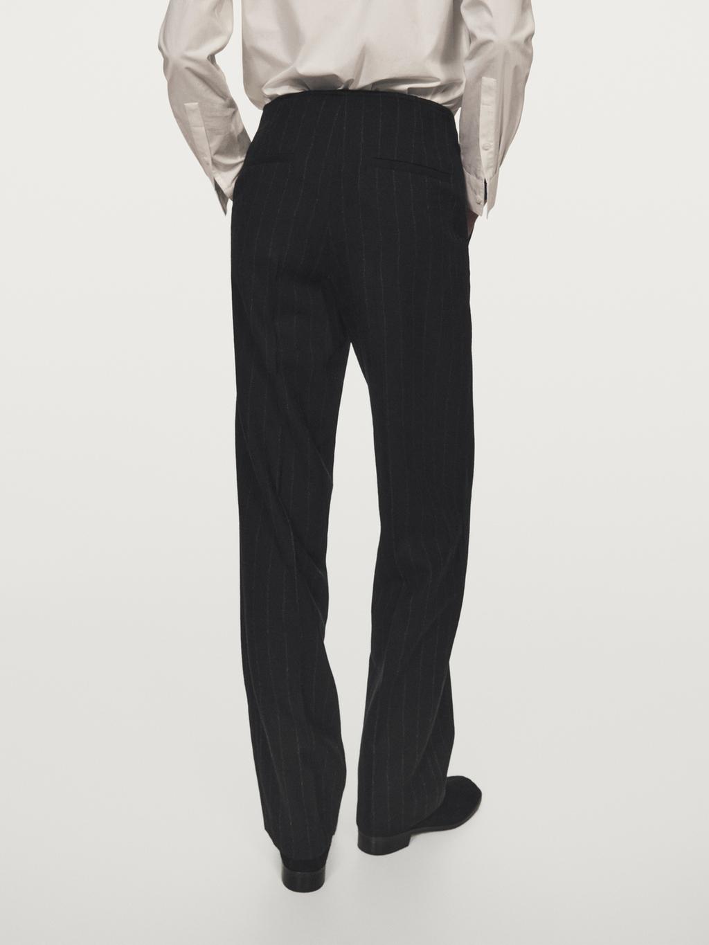 Straight-leg pinstripe trousers