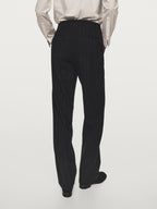 Straight-leg pinstripe trousers