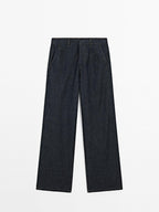 High-waist loose straight-leg jeans