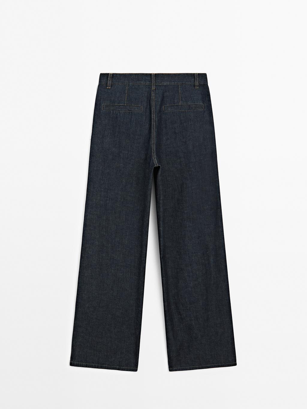 High-waist loose straight-leg jeans
