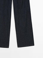 High-waist loose straight-leg jeans