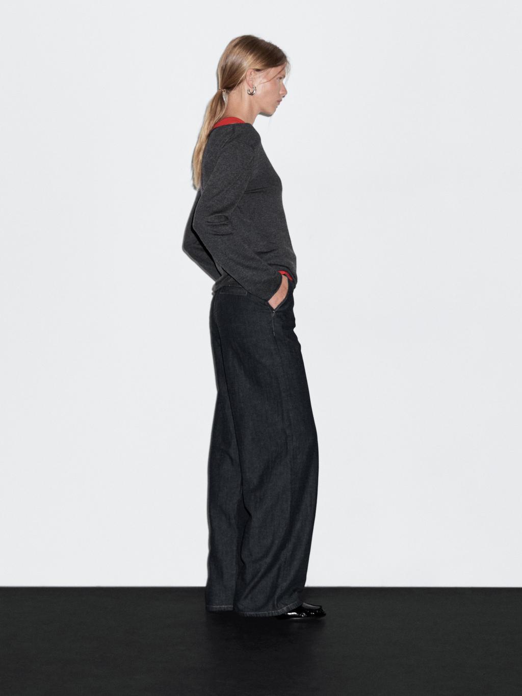 High-waist loose straight-leg jeans