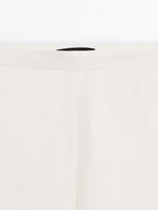 Straight fit flowing linen blend trousers