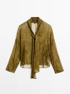 Flowing animal print blouse