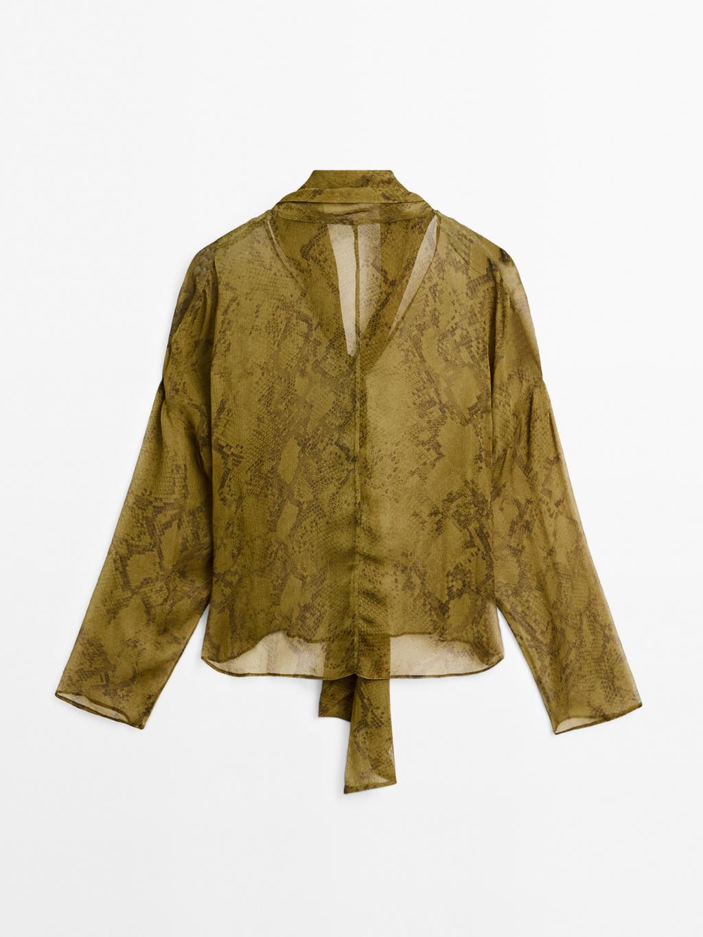 Flowing animal print blouse