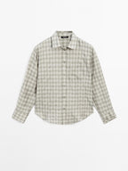 Flowing 100% cupro check shirt