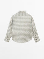 Flowing 100% cupro check shirt