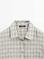 Flowing 100% cupro check shirt