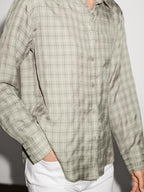 Flowing 100% cupro check shirt