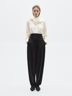 Silk blend blouse with tie detail - LIMITED