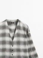 Long check tunic dress